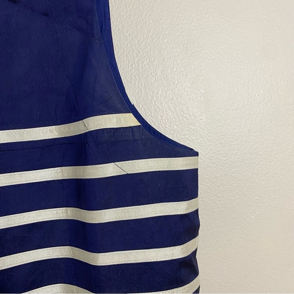 Calypso St. Barth women’s navy blue white silk striped dress sz large - Picture 8 of 10